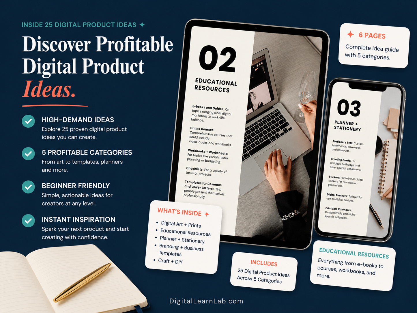 25 Digital Product Ideas to Start Selling