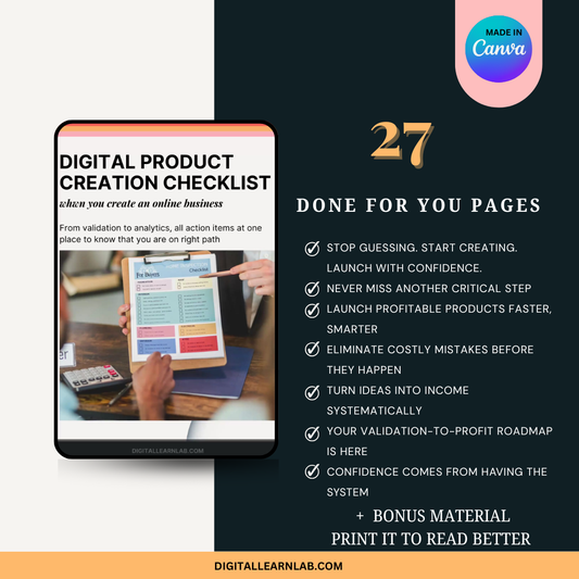 Digital Product Creation Checklist