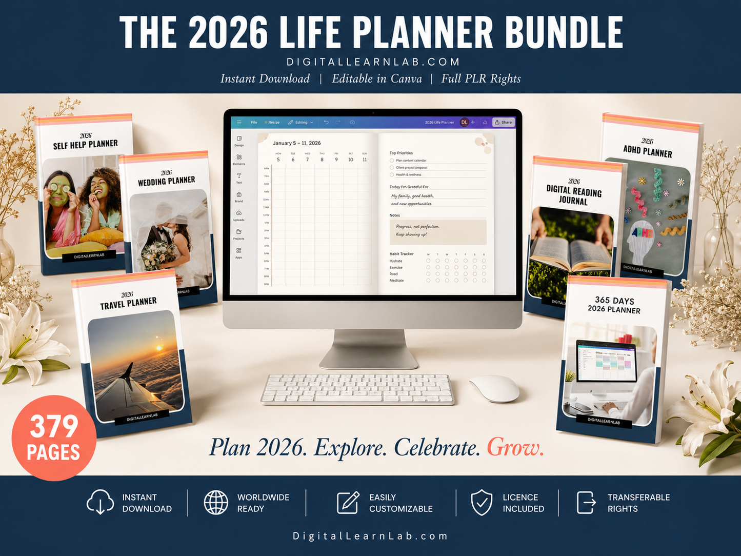 136+ Planner, Journal & Tracker Mega Bundle